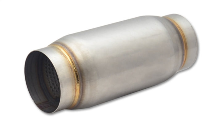 Vibrant SS Race Muffler 3.5in inlet/outlet x 9in long - Bull Strap