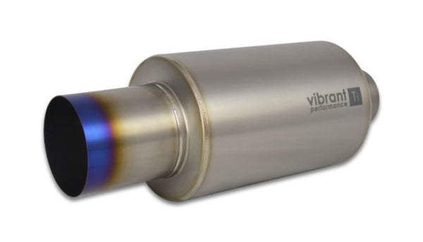 Vibrant Titanium Muffler w/Straight Cut Burnt Tip 3.5in Inlet / 3.5in Outlet - Bull Strap