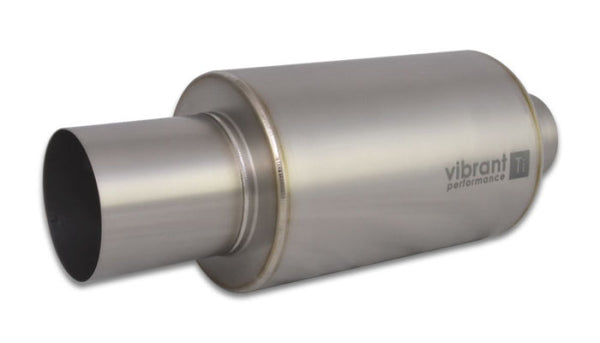 Vibrant Titanium Muffler w/Straight Cut Natural Tip 2.5in. Inlet / 2.5in. Outlet - Bull Strap