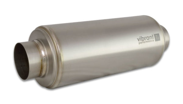 Vibrant Titanium Resonator 3.5in Inlet / 3.5in Outlet x 16in Long - Bull Strap