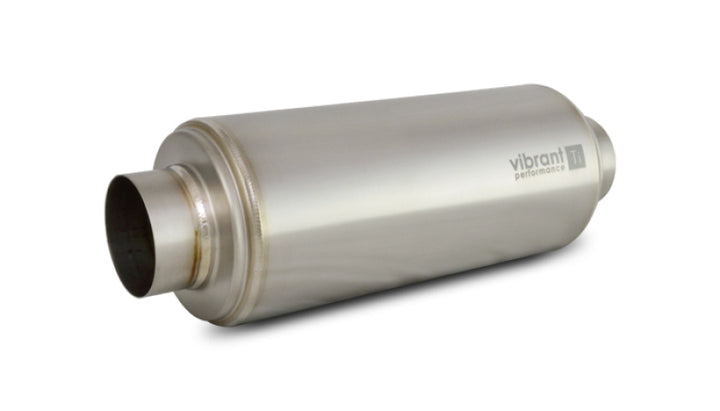 Vibrant Titanium Resonator 3.5in Inlet / 3.5in Outlet x 16in Long - Bull Strap