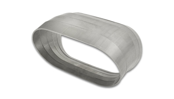 Vibrant Vertical 304 SS Nominal 3 in. Oval / 3.10 in. Centerline Radius, 9 degree per cut -Set of 5 - Bull Strap