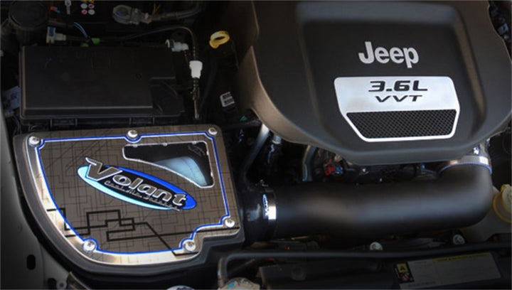 Volant 12-18 Jeep Wrangler 3.6L V6 PowerCore Closed Box Air Intake System - Bull Strap