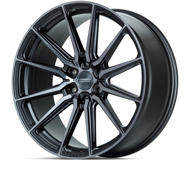 Vossen HF6-1 22x9.5 / 6x139.7- ET20 / Deep Face / 106.1 - Tinted Matte Gunmetal Wheel - Bull Strap