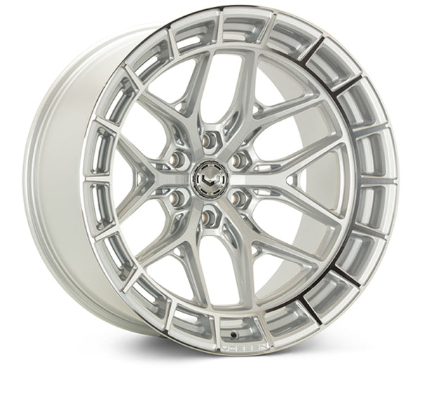 Vossen HFX-1 20x10 / 6x139.7 BP / ET-18 / 106.1 CB / Super Deep - Silver Polished Wheel - Bull Strap