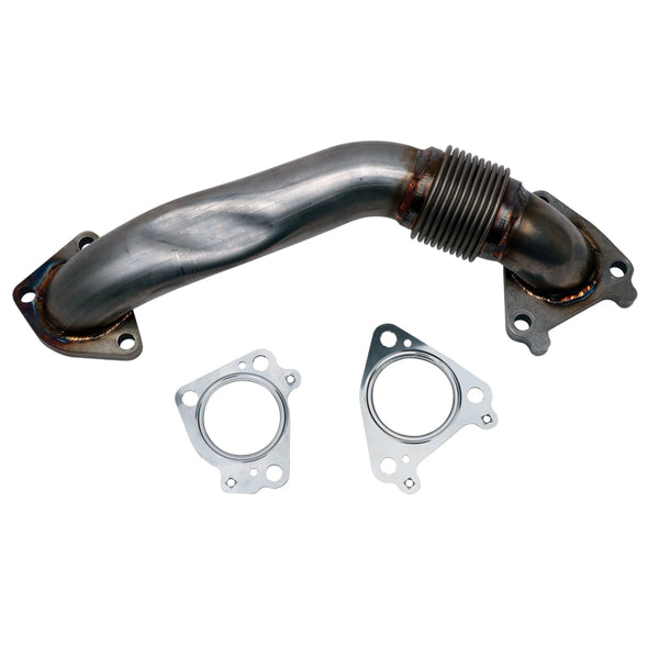 Wehrli 01-04 Chevrolet 6.6L Duramax LB7 2in Stainless Pass. Side Up Pipe w/Gaskets (Single Turbo) - Bull Strap