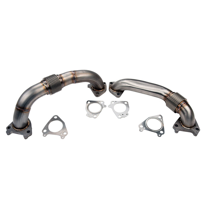 Wehrli 01-04 Chevrolet 6.6L Duramax LB7 2in Stainless Up Pipe Kit w/Gaskets - Single Turbo - Bull Strap