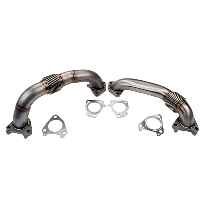 Wehrli 01-04 Chevrolet 6.6L Duramax LB7 2in Stainless Up Pipe Kit w/Gaskets - Single Turbo - Bull Strap