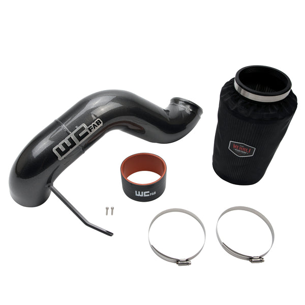 Wehrli 03-07 Dodge 5.9L Cummins 4in Intake Kit - Gloss Black - Bull Strap