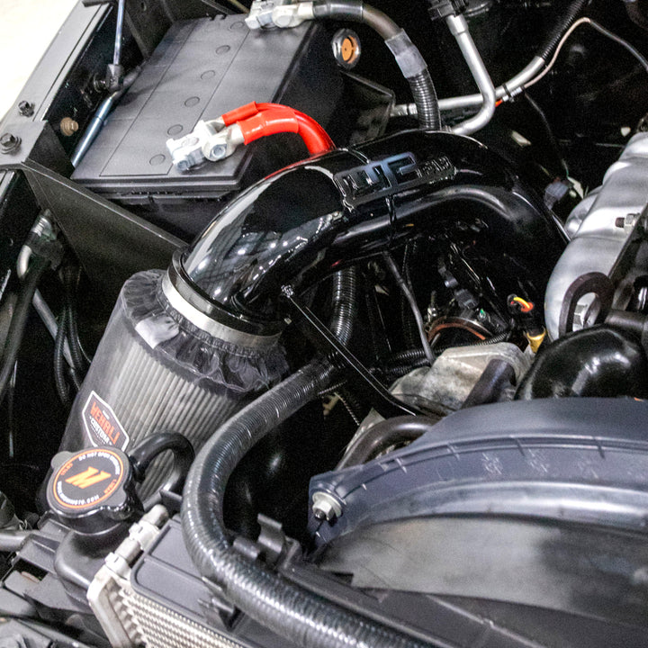 Wehrli 03-07 Dodge 5.9L Cummins 4in Intake Kit - Gloss Black - Bull Strap