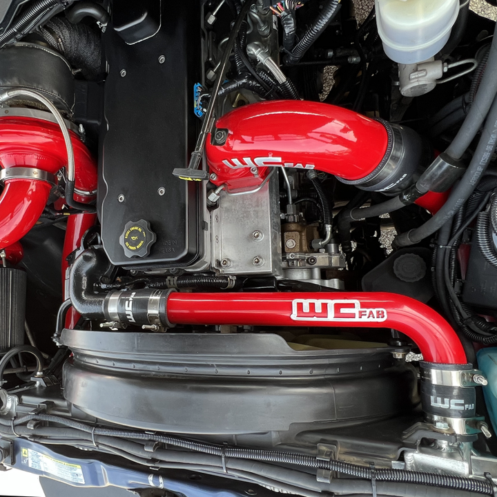 Wehrli 03-09 Dodge 5.9L/6.7L Cummins (Non-Twin CP3) Upper Coolant Pipe - Bengal Red - Bull Strap