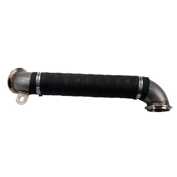 Wehrli 04.5-10 Chevrolet 6.6L LLY/LBZ/LMM Duramax 3in Stainless Down Pipe - Bull Strap
