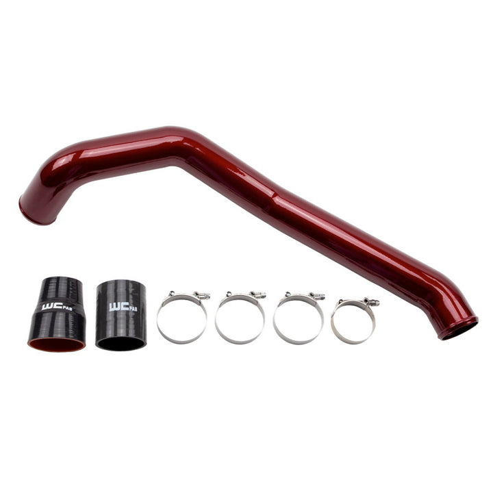 Wehrli 04.5-10 Chevrolet 6.6L LLY/LBZ/LMM Duramax Driver Side 3in Intercooler Pipe - Gloss White - Bull Strap
