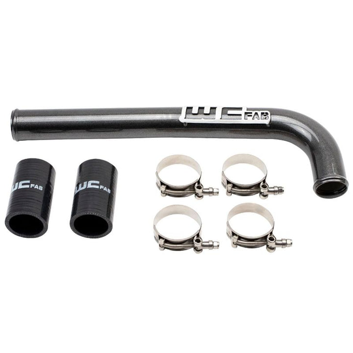 Wehrli 10-18 Dodge 6.7L Cummins (Non 13-15 w/Dual Rads/Twin CP3) Upper Coolant Pipe - Gloss Black - Bull Strap