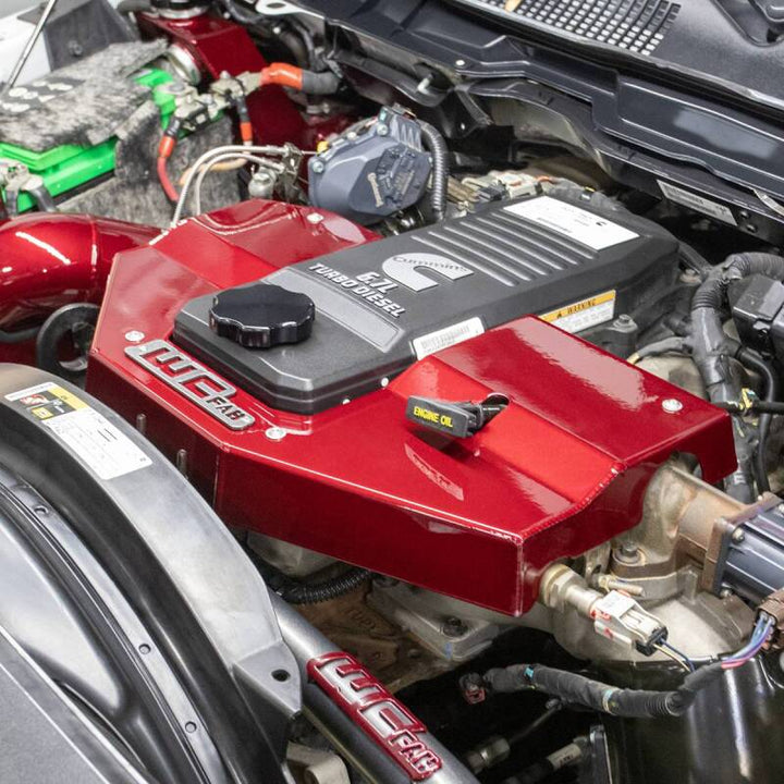 Wehrli 10-23 Cummins Fabricated Aluminum Engine Cover - Gloss White - Bull Strap