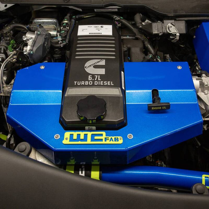 Wehrli 10-23 Cummins Fabricated Aluminum Engine Cover - Gloss White - Bull Strap