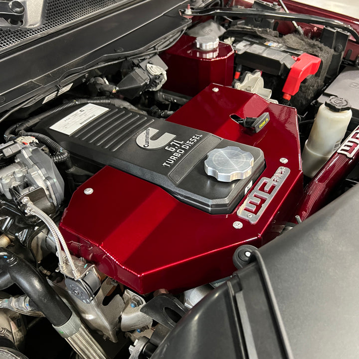 Wehrli 10-23 Cummins Fabricated Aluminum Engine Cover - Gloss White - Bull Strap