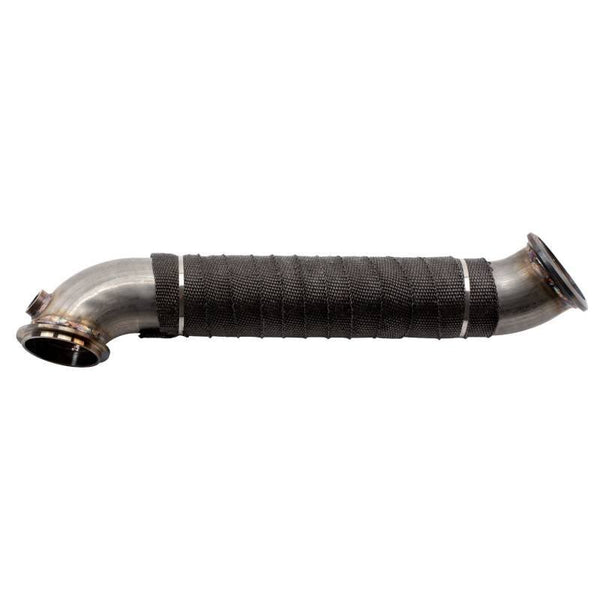 Wehrli 11-15 Chevrolet 6.6L LML Duramax 3in Stainless Down Pipe (V-Band Style) - Bull Strap