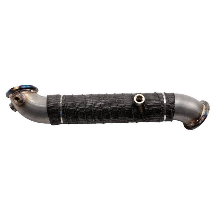 Wehrli 11-15 Chevrolet 6.6L LML Duramax 3in Stainless Down Pipe (V-Band Style) - Bull Strap