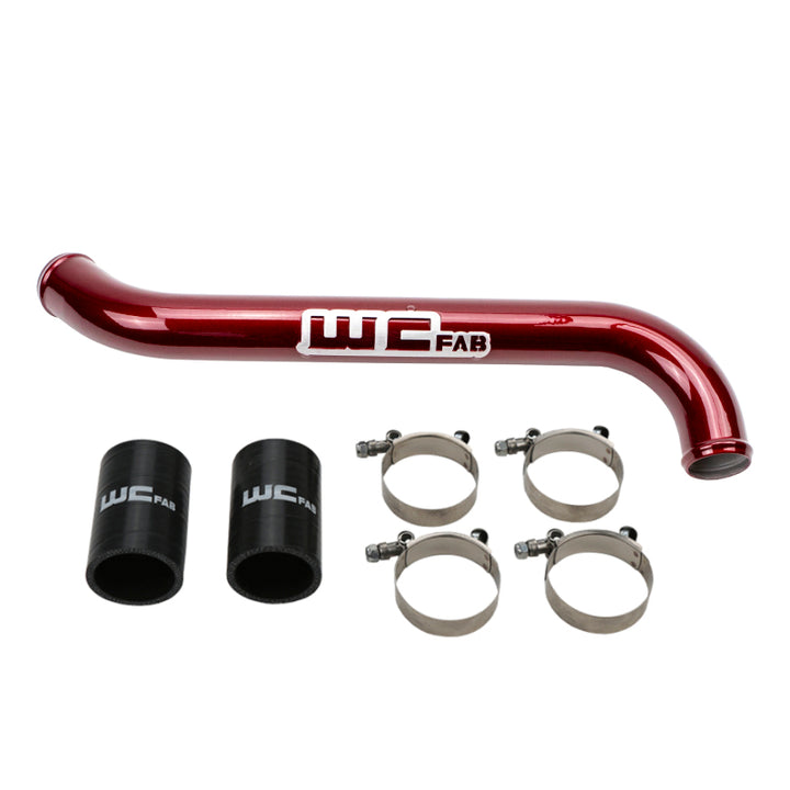 Wehrli 11-16 Chevrolet 6.6L LML Duramax Upper Coolant Pipe - WCFab Red - Bull Strap