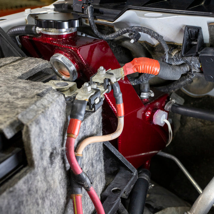 Wehrli 13-18 Dodge 6.7L Cummins OEM Placement Coolant Tank Kit - Gloss Black - Bull Strap