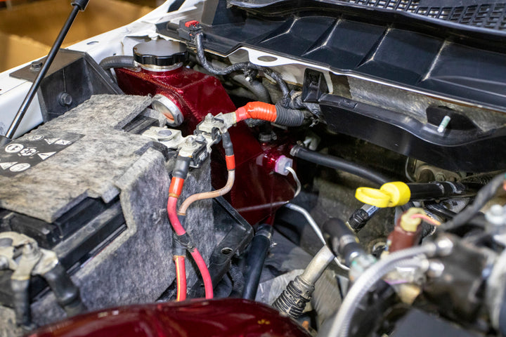 Wehrli 13-18 Dodge 6.7L Cummins OEM Placement Coolant Tank Kit - Gloss Black - Bull Strap
