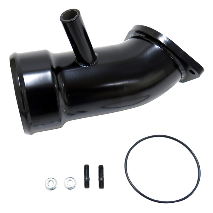 Wehrli 17-19 Chevrolet 6.6L L5P Duramax 3.5in Intake Horn w/PCV Port - Gloss Black - Bull Strap