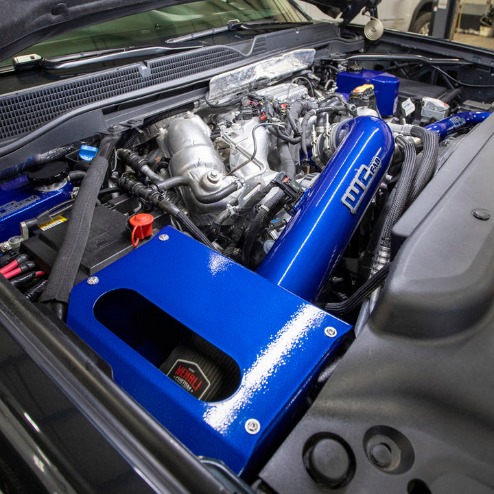 Wehrli 17-19 Chevrolet 6.6L L5P Duramax 4in Intake Kit - WCFab Red - Bull Strap