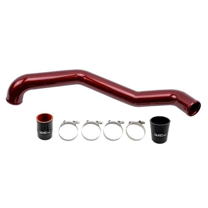 Wehrli 17-19 Chevrolet 6.6L L5P Duramax Driver Side 3in Intercooler Pipe - Gloss Black - Bull Strap