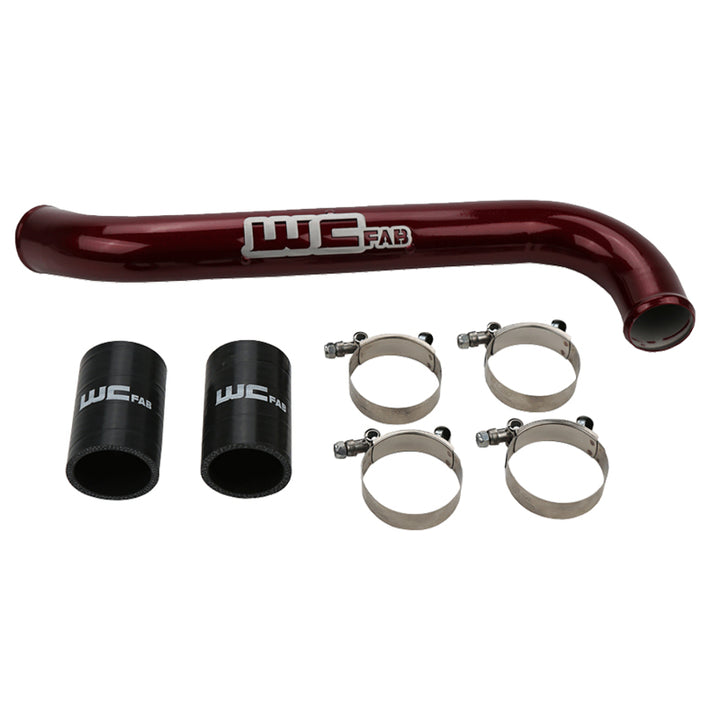 Wehrli 17-19 Chevrolet 6.6L L5P Duramax Upper Coolant Pipe - WCFab Red - Bull Strap