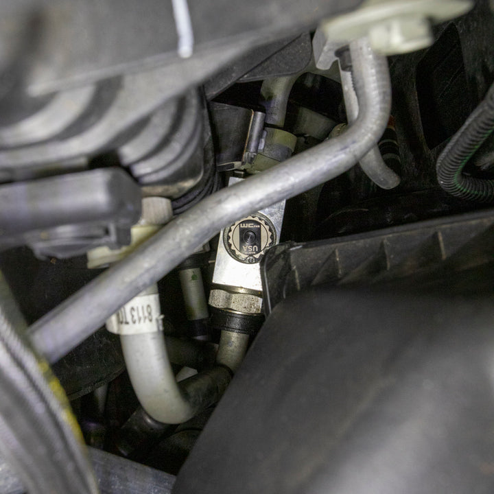 Wehrli 17-19 L5P Duramax Billet Anodized Transmission Cooler Thermostat Bypass Plug - Bull Strap