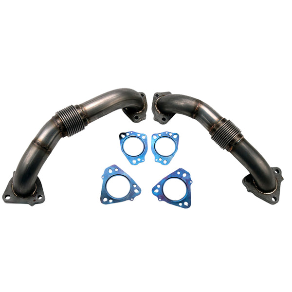 Wehrli 17-24 Chevrolet 6.6L L5P Duramax 2in Stainless Up Pipe Kit w/Gaskets - Bull Strap