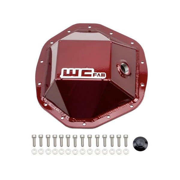 Wehrli 20-24 GM Duramax - 19-23 Ram HD Rear Differential Cover - Red - Bull Strap