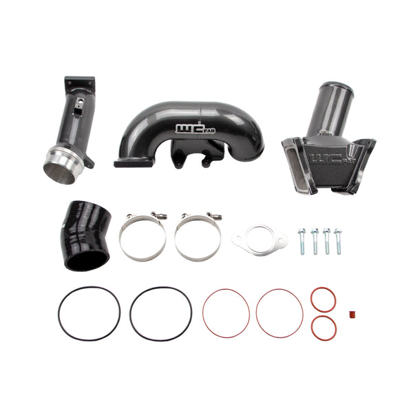 Wehrli 2006-2007 LBZ Duramax High Flow 3in Y-Bridge Kit- Gloss Black - Bull Strap