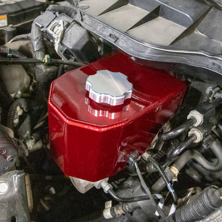 Wehrli 98-23 Dodge Ram 5.9L/6.7L Cummins Billet Aluminum Brake Master Cylinder Cap - Clear Anodized - Bull Strap