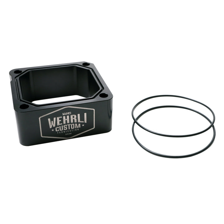 Wehrli 98.5-07 Dodge 5.9L Cummins Billet Intake Spacer Kit - Black Anodized & Engraved Finish - Bull Strap