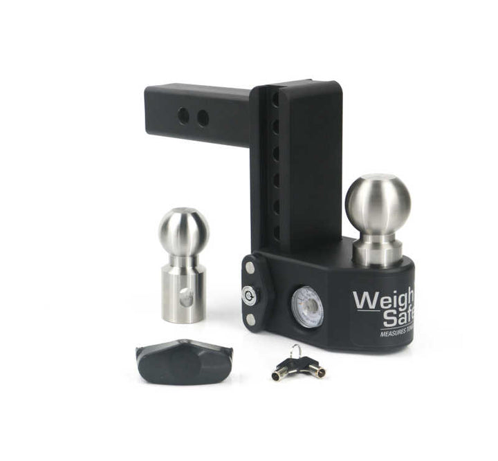 Weigh Safe 6in Drop Hitch w/Built-in Scale & 2in Shank (10K/15K GTWR) - Steel - Bull Strap