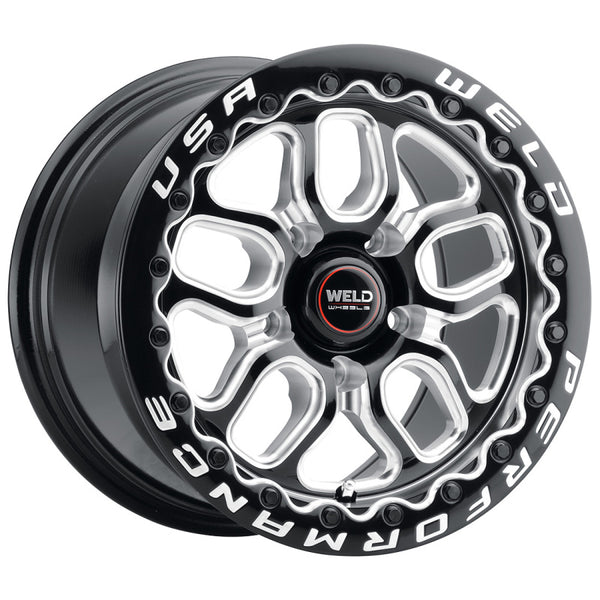 Weld S907 15X10 Laguna Beadlock 5X120.7 ET50 BS7.50 Gloss Black MIL Dia 78.1 - Bull Strap