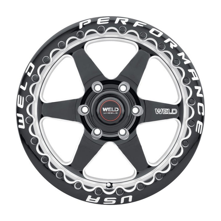Weld S909 17x10 Ventura 6 Beadlock 6x139.7 ET25 BS6.50 Gloss BLK MIL DIA 106.1 - Bull Strap