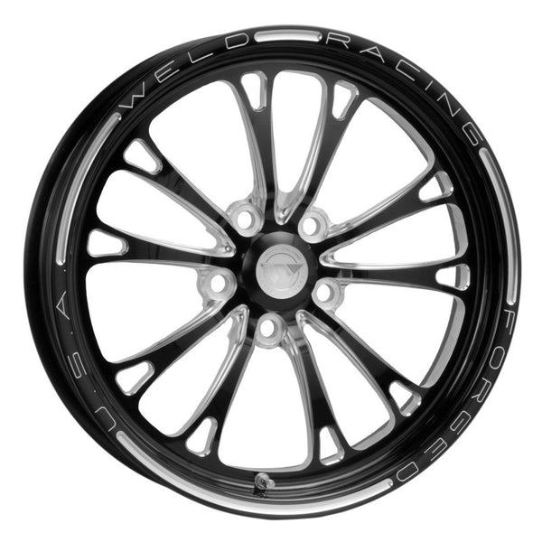 Weld V-Series 1-Piece 17x4.5 / 5x4.5 BP / 2.25in. BS Black Wheel - Non-Beadlock - Bull Strap