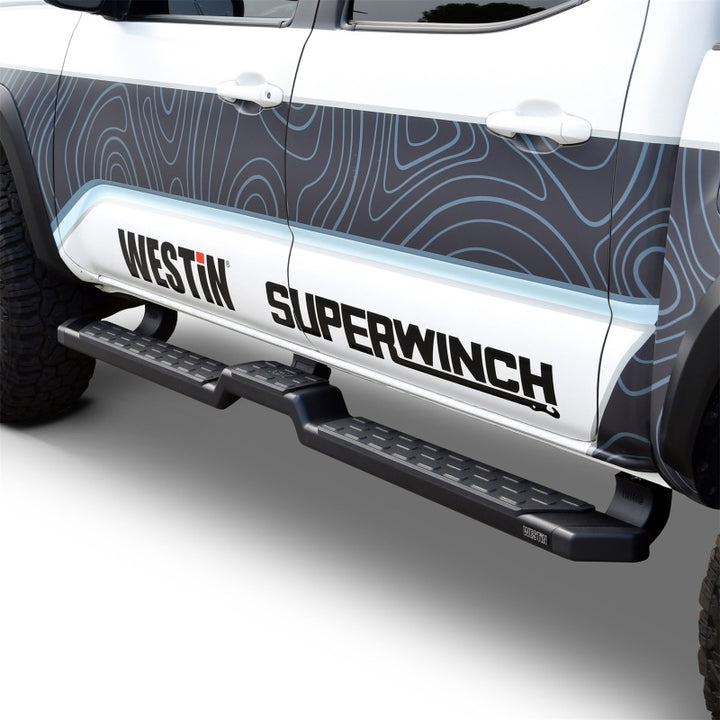 Westin 05-23 Toyota Tacoma DC HDX Running Boards - Tex. Blk - Bull Strap