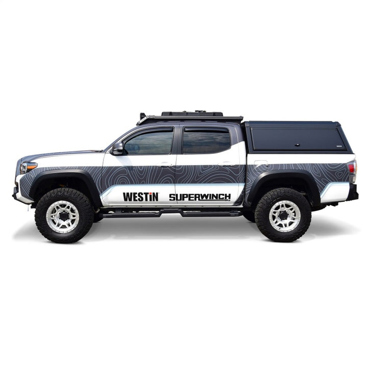 Westin 05-23 Toyota Tacoma DC HDX Running Boards - Tex. Blk - Bull Strap