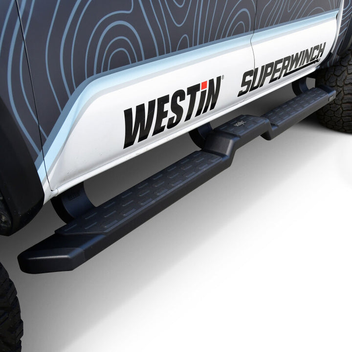 Westin 05-23 Toyota Tacoma DC HDX Running Boards - Tex. Blk - Bull Strap