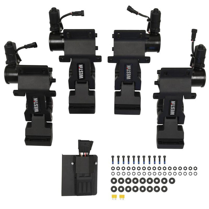 Westin 15-23 Ford F-150 SuperCrew / 17-23 F-250/350 CrewCab Pro-e Running Boards - Tex. Blk - Bull Strap