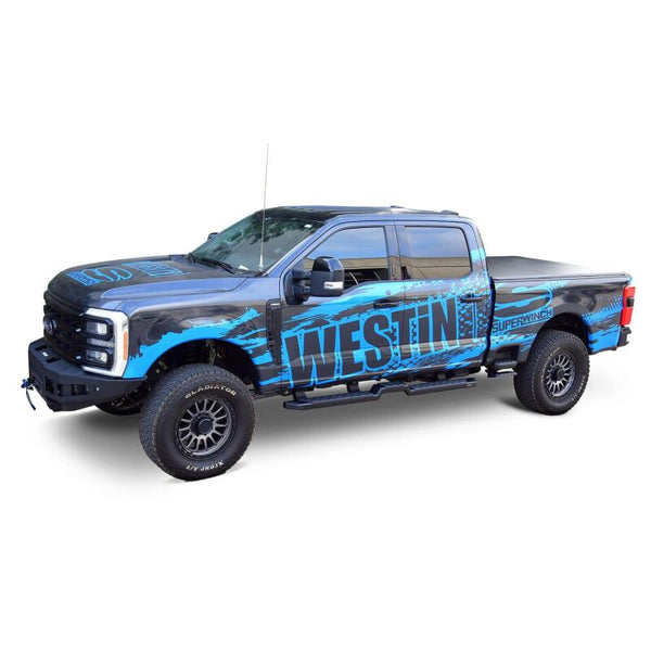 Westin 15-25 Ford F-150 SuperCrew / 17-25 F-250/350 CC HDX Running Boards - Tex. Blk - Bull Strap