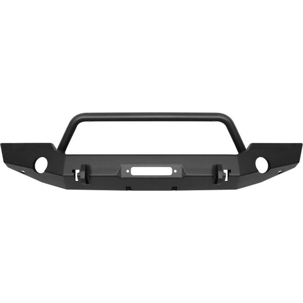 Westin 18-19 Jeep Wrangler JL WJ2 Full Width Front Bumper w/Bull Bar Textured Black - Bull Strap