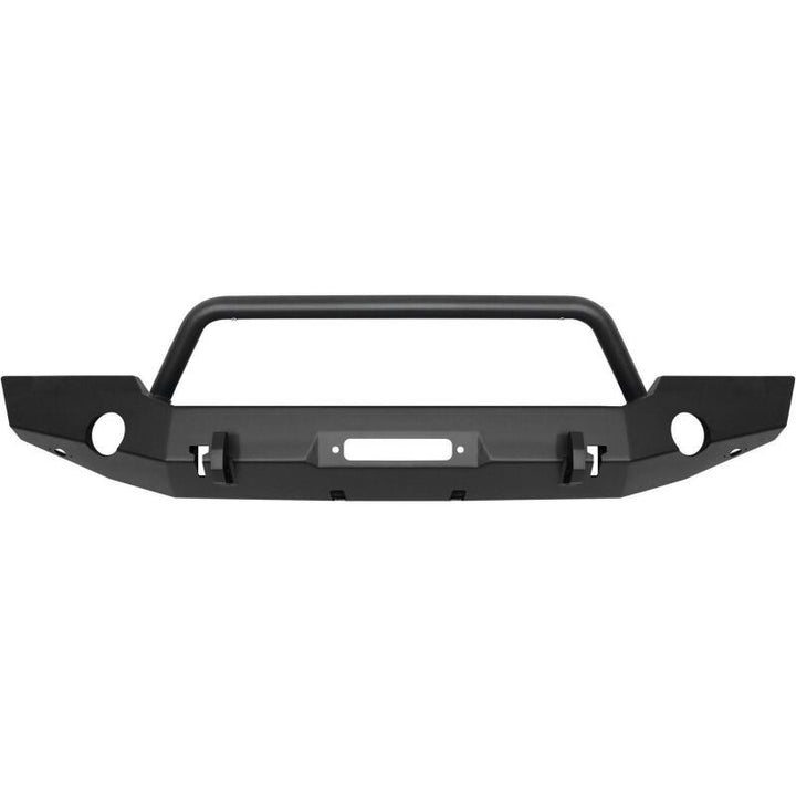 Westin 18-19 Jeep Wrangler JL WJ2 Full Width Front Bumper w/Bull Bar Textured Black - Bull Strap
