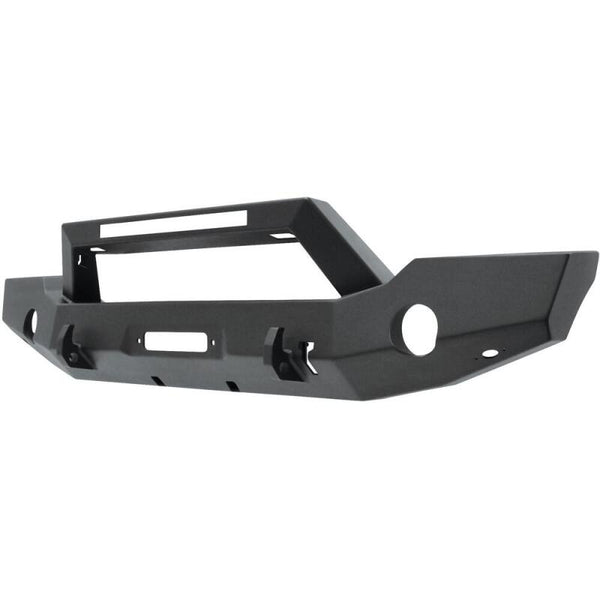 Westin 18-20 Jeep Wrangler WJ2 Full Width Front Bumper w/LED Light Bar Mount Textured Black - Bull Strap
