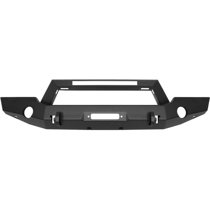 Westin 18-20 Jeep Wrangler WJ2 Full Width Front Bumper w/LED Light Bar Mount Textured Black - Bull Strap