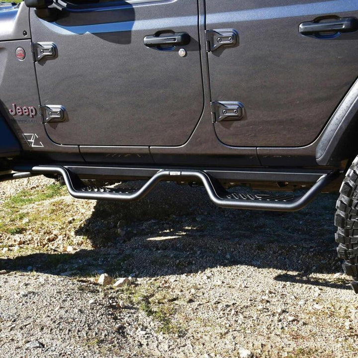 Westin 18-22 Jeep Wrangler JL Unlimited Outlaw Nerf Step Bars - Bull Strap
